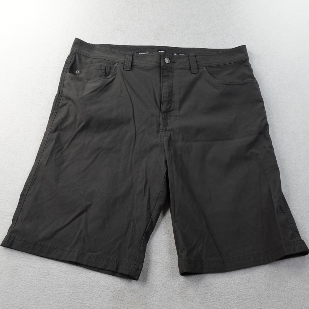 prAna Brion Short II Mens 38 11" Dark Gray ReZion Stretch Hiking Shorts
